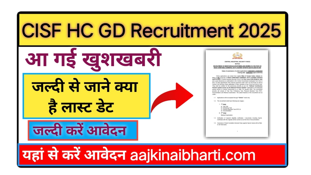 CISF HC GD Recruitment 2025