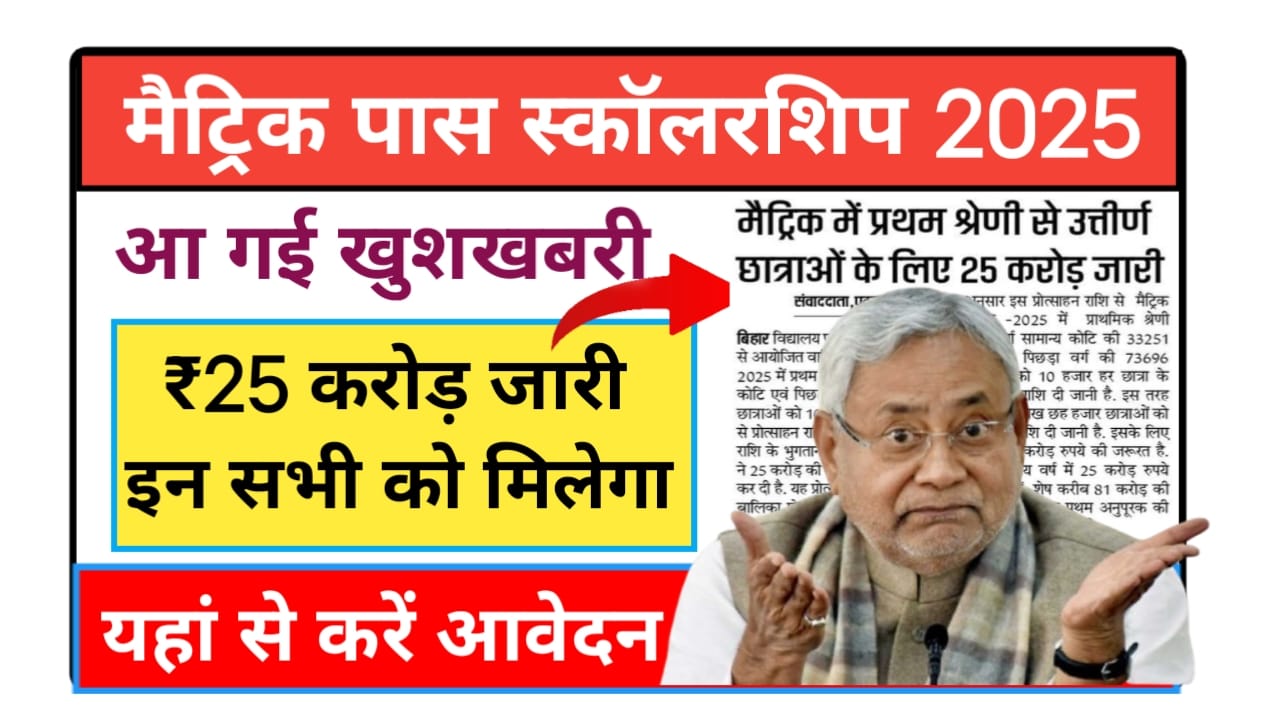 Bihar Board 10th Scholarship 2025 New Update
